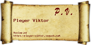 Pleyer Viktor névjegykártya